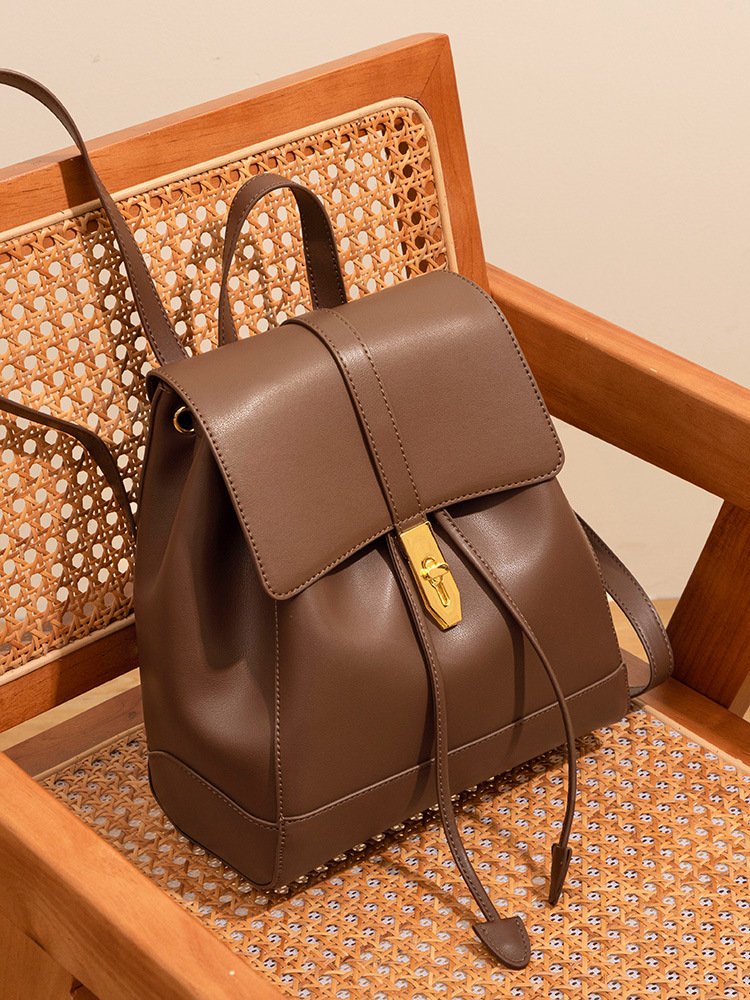 Genuine leather antitheft school bag multifunctional girls travel backpack bag fashionable waterproof backpack