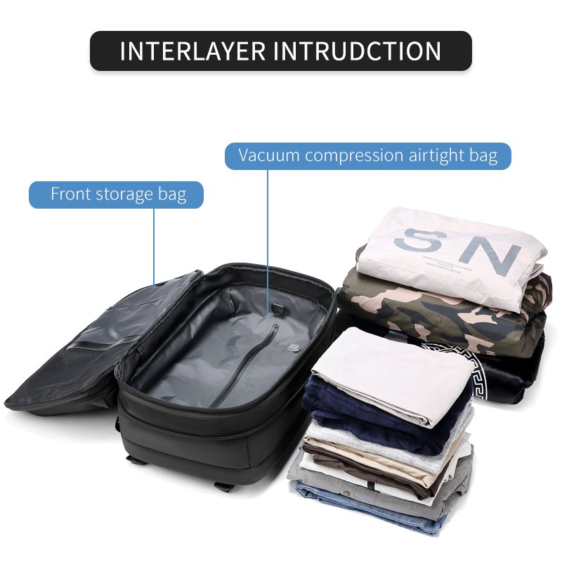 airbag backpack with vacuum system bag laptop backpack wholesale multifunctional luxury travel equipments