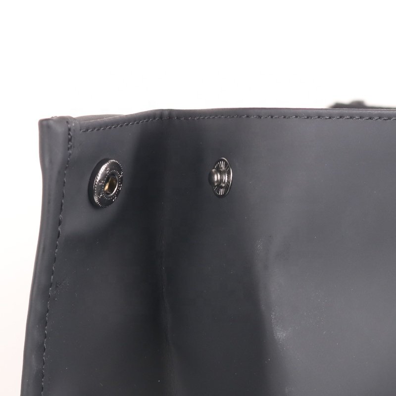CHANGRONG Custom high quality black waterproof leather travel laptop top roll backpack men