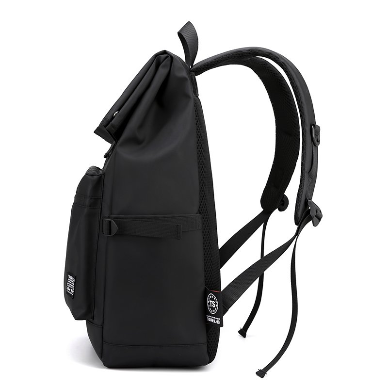 Custom roll top school backpack 2024 waterproof leather men's student Casual sport roll travel rolltop Laptop backpack