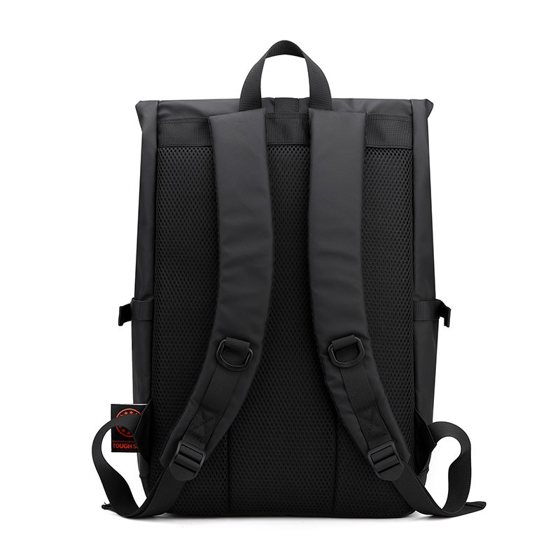 Custom roll top school backpack 2024 waterproof leather men's student Casual sport roll travel rolltop Laptop backpack