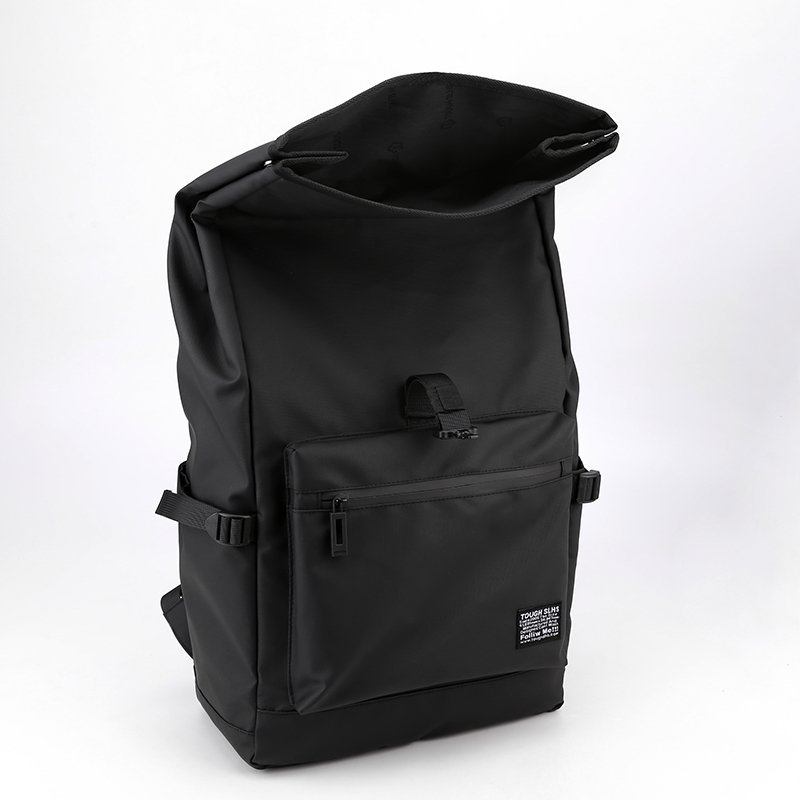 Custom roll top school backpack 2024 waterproof leather men's student Casual sport roll travel rolltop Laptop backpack