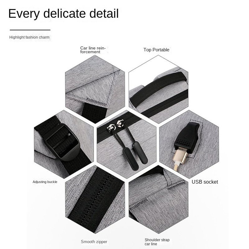 Backpack men's business commute computer backpack usb Fashion student schoolbag large capacity laptop backpacks