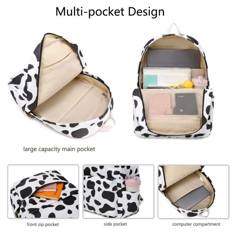 Ladies Daybags School Backpack for Teen Girls Laptop Backpacks Bookbag 3pcs Set with Lunch Box Purse