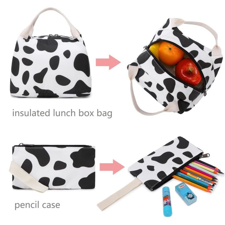 Ladies Daybags School Backpack for Teen Girls Laptop Backpacks Bookbag 3pcs Set with Lunch Box Purse