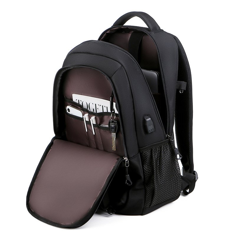 Factory custom new men business leisure backpack students simple multi-functional laptop backpack with USB