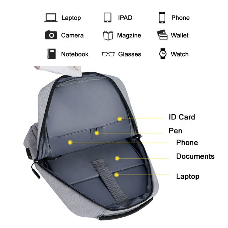 KAIFEI Waterproof Nylon Cheap Laptop Backpack With Compartment Anti-thieft Backpack Computer