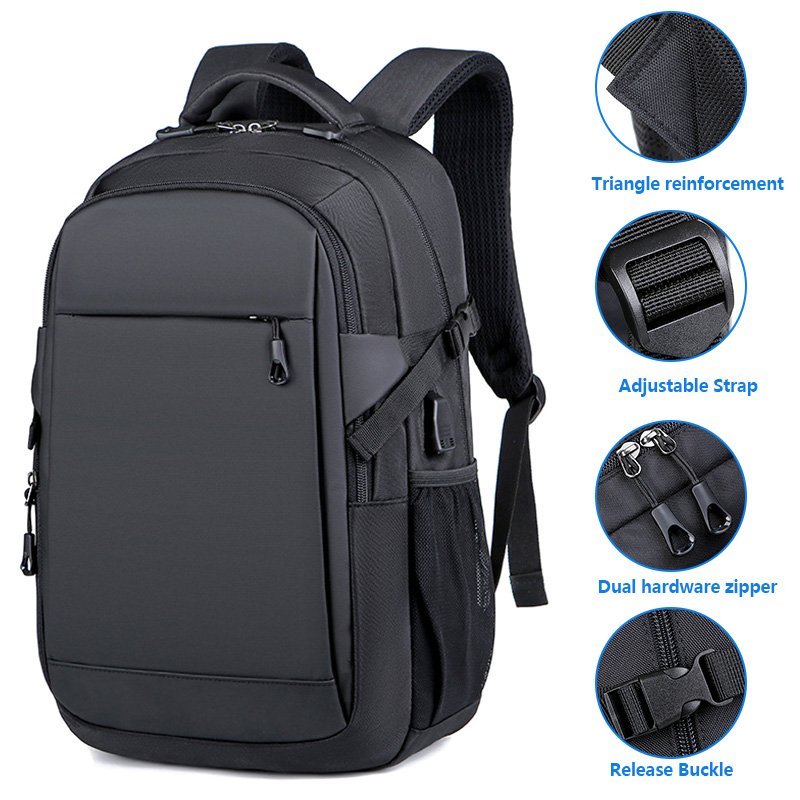 Custom Logo Outdoor Office Design Sports Oxford Black Man Usb Waterproof Bagpack Back Pack Design School laptop Bag backpacks