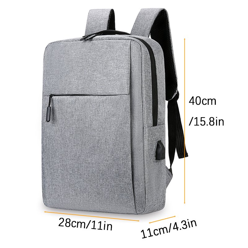 Wholesale Customizable 15.6 Inch Teenager Laptop Backpack Durable Gray Oxford Business Travel Bag Fashionable Logo Waterproof