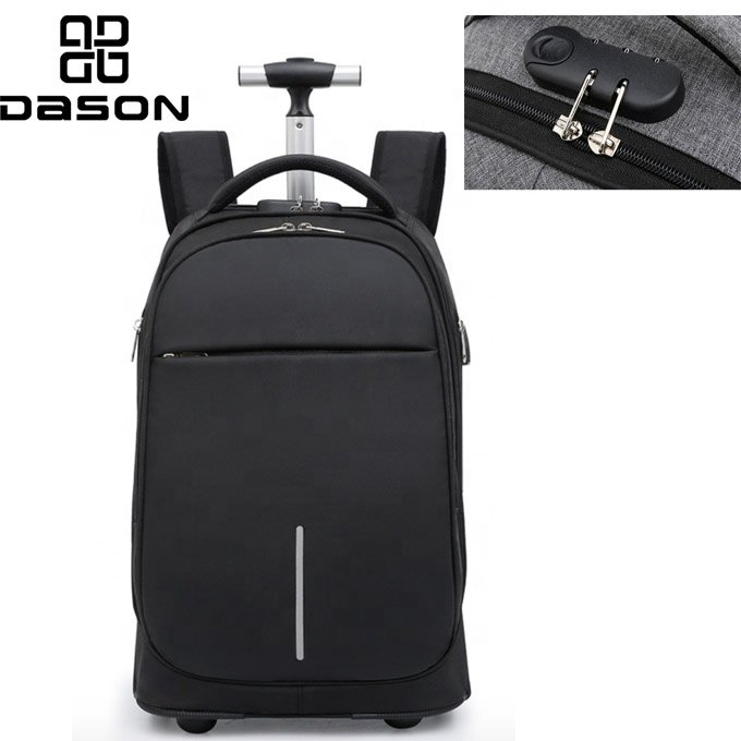 Rolling Backpack with Wheels for Business with USB Charging Port Laptop Wheeled Backpack