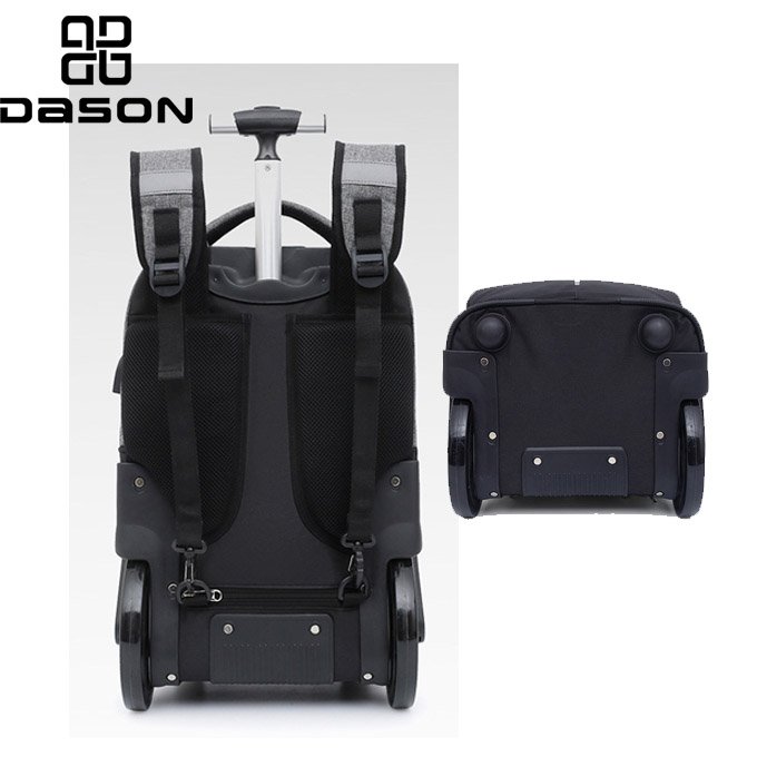 Rolling Backpack with Wheels for Business with USB Charging Port Laptop Wheeled Backpack