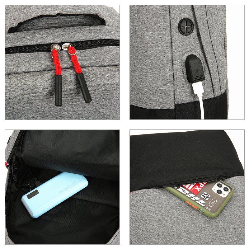 Factory Direct Sale Wholesale Simple Design Light Weight Oxford Polyester Custom Logo Laptop Backpack 3 PCS Set Bagpack Bag