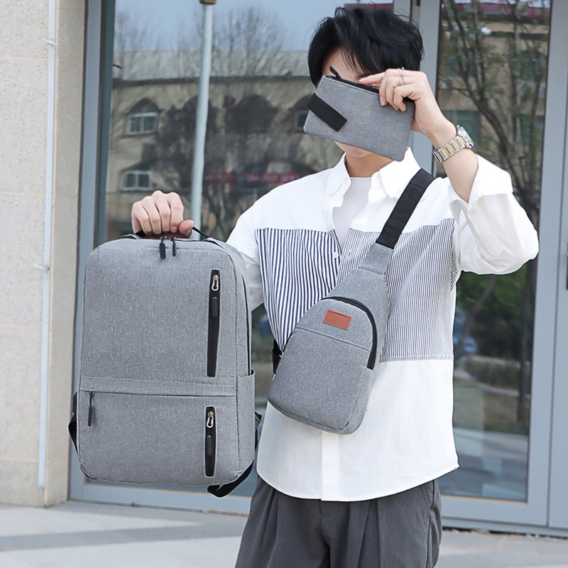 Wholesale Three-piece Business Bag Usb Sports Backpack Business Travel Backpack School Bags Laptop Backpacks