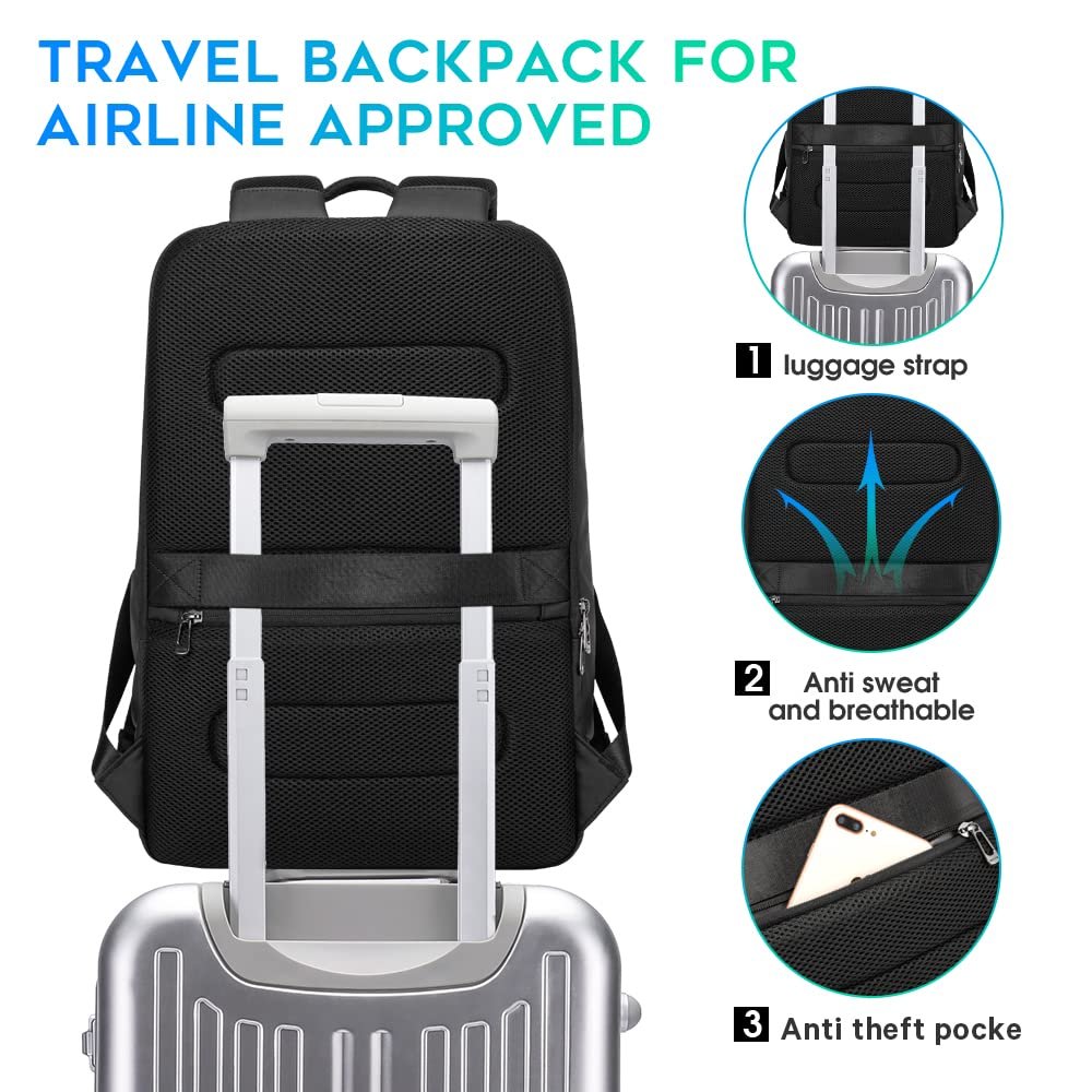 Business Smart Waterproof Laptop Backpack Travel Durable Backpack with USB Charging Port