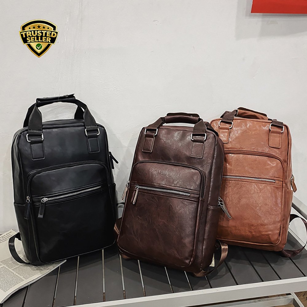 Luxurious Wholesale School Students Back pack Waterproof School Leather Computer Bag Laptop Backpack