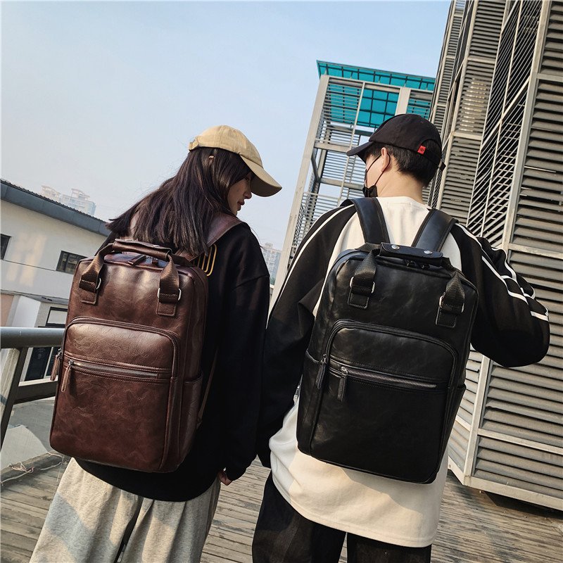 Luxurious Wholesale School Students Back pack Waterproof School Leather Computer Bag Laptop Backpack
