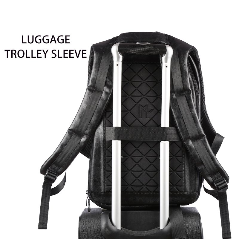 Causal Backpacks Black Waterproof Mochila Anti theft Travel laptop PU leather Backpack Bags For Men Business School