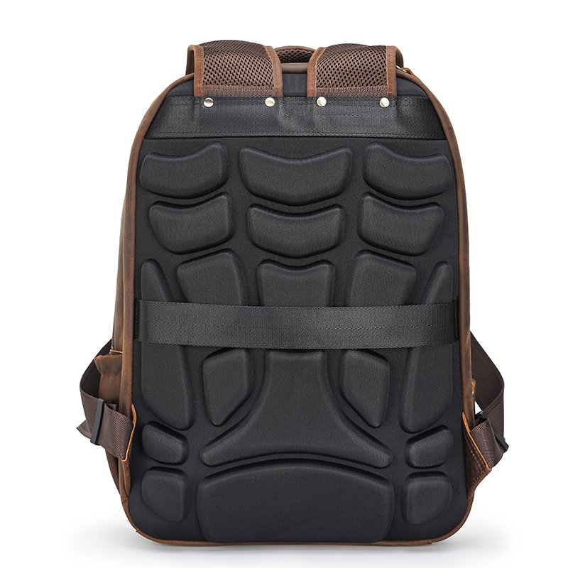High Quality Hot Sale Vintage Design Full Grain Cow Hide Genuine Leather Laptop Bag Real Leather Business Backpack Men With USB