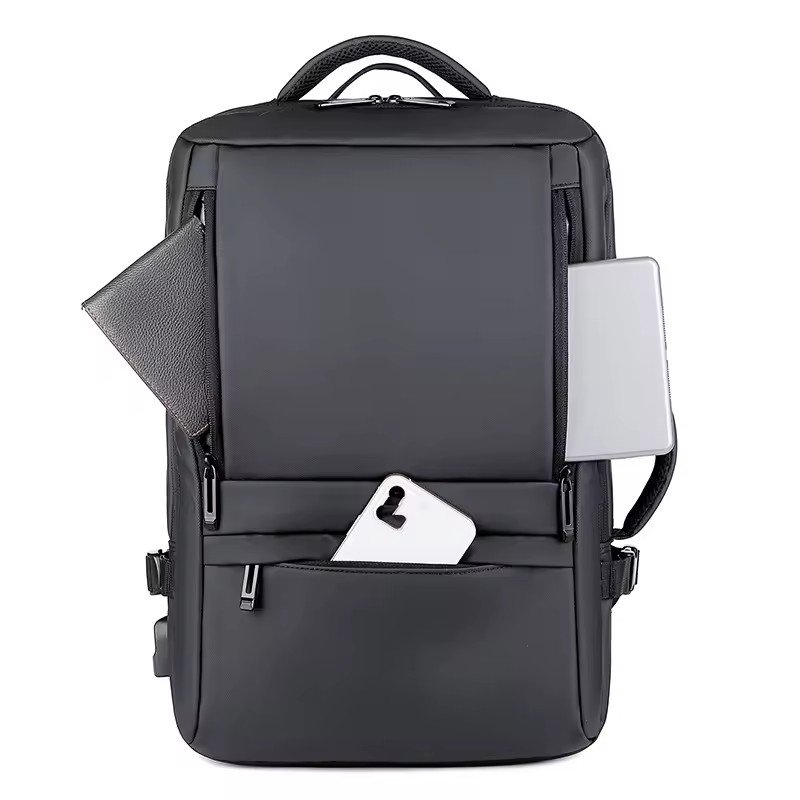 Custom Logo wholesale waterproof synthetic leather High Quality Business Laptop Backpack extended rucksack expandable Backpack