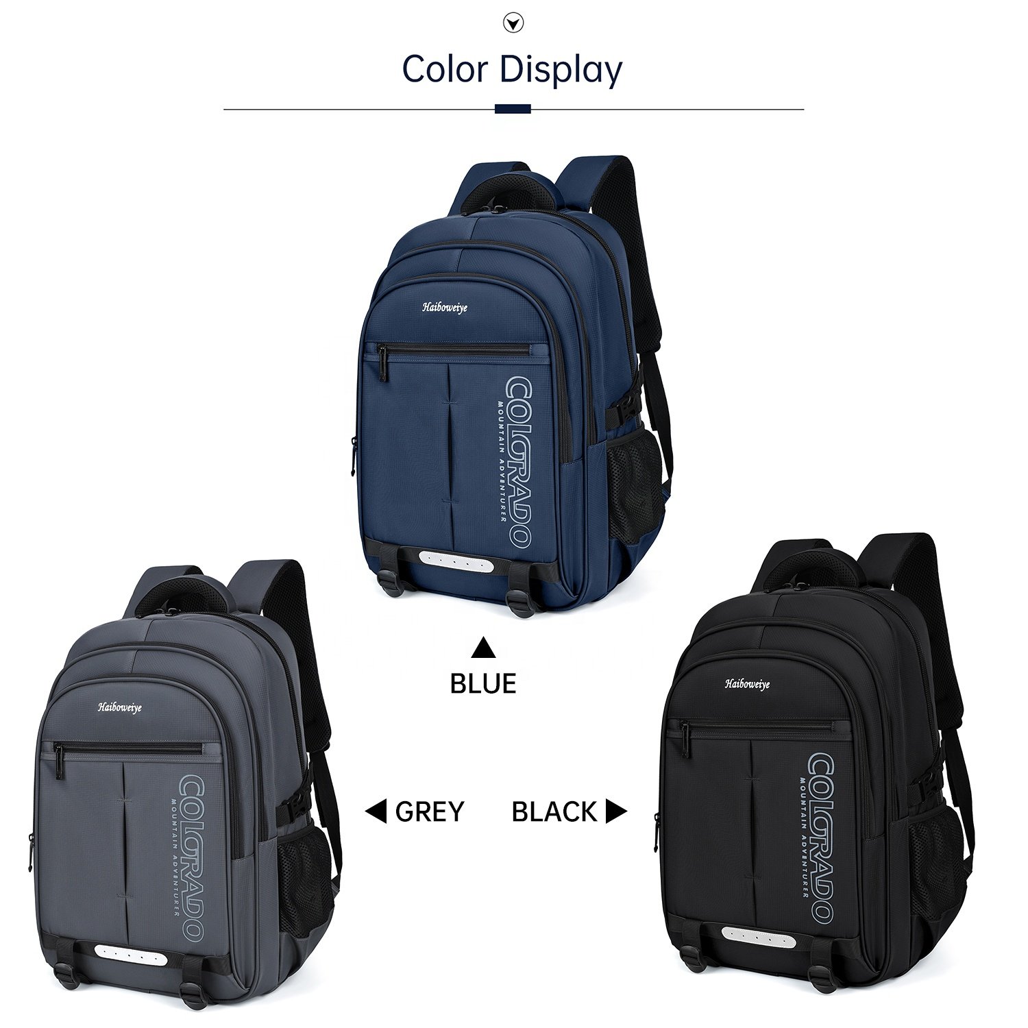 HAIBOWY Luxury Lightweight Laptop Backpack with Strap Customizable Logo School Business Bag for Outdoor Use