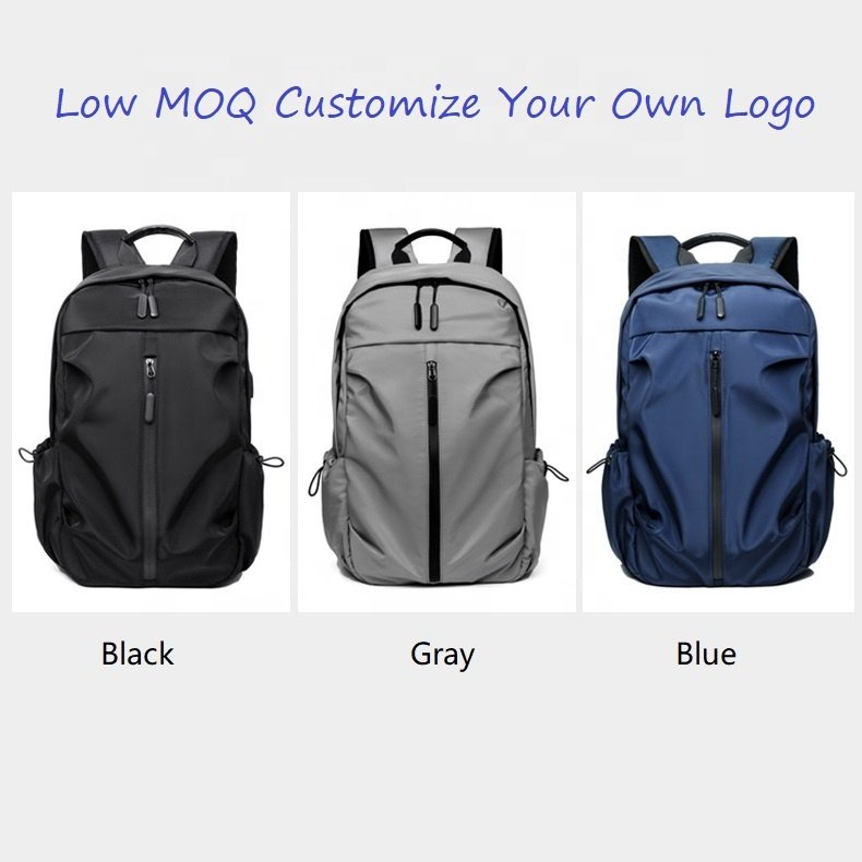 Hot Factory Direct 15 6 Inch Soft Fashion Custom Logo Black Waterproof Nylon Laptop Backpacks School Bags With USB