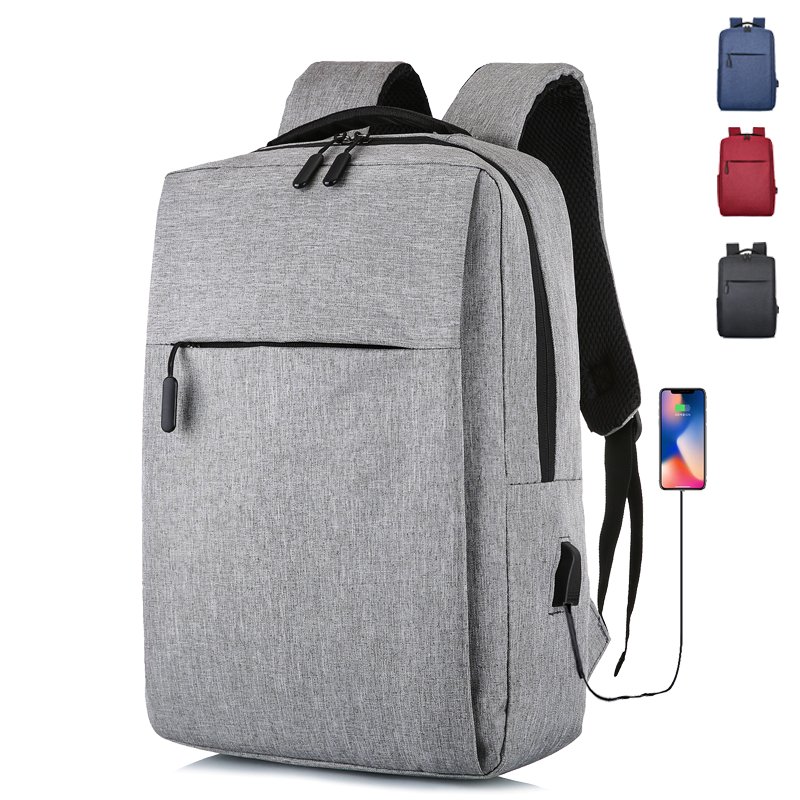 New Design Black Oxford Mens USB Charger College School Business Back Pack Laptop Bags Backpack