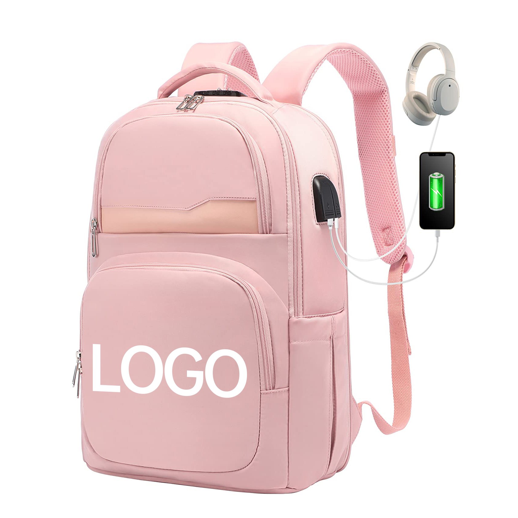 wholesale custom logo water proof smart travel bagpack nylon portable laptop backpacks school bags with usb charging