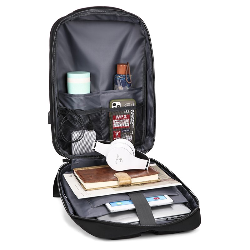 Marksman Custom Anti Theft Waterproof Nylon EVA Business custom Laptop Backpack With USB Charging Port For Men