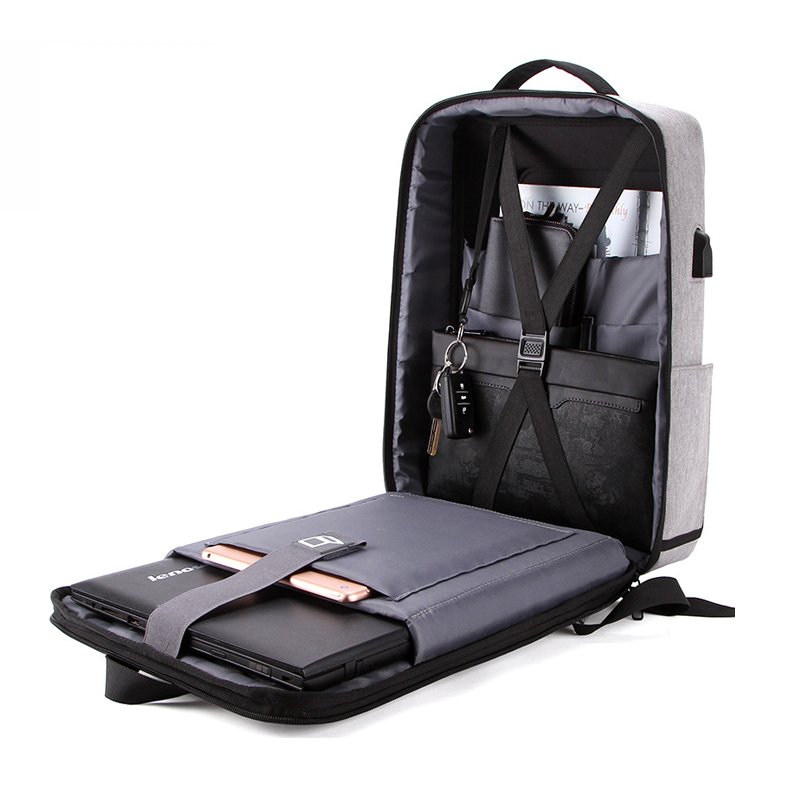 usb port charging anti-theft laptop backpack for men outdoor business waterproof material