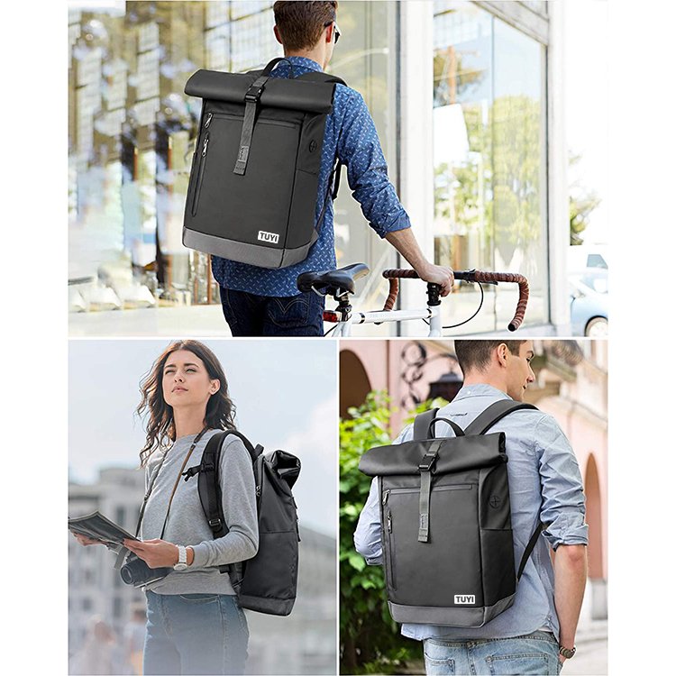 High Quality Laptop Backpack Bag For Men 17 Inch Splash-proof Antitheft Roll Top Rucksack For Cycling,Business