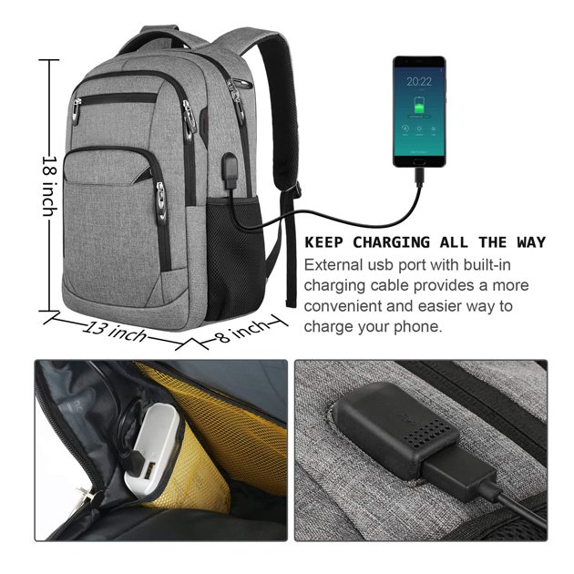 Factory Hot Sell Anti Theft Custom USB Charging RPET Notebook Bag Business Laptop Backpack