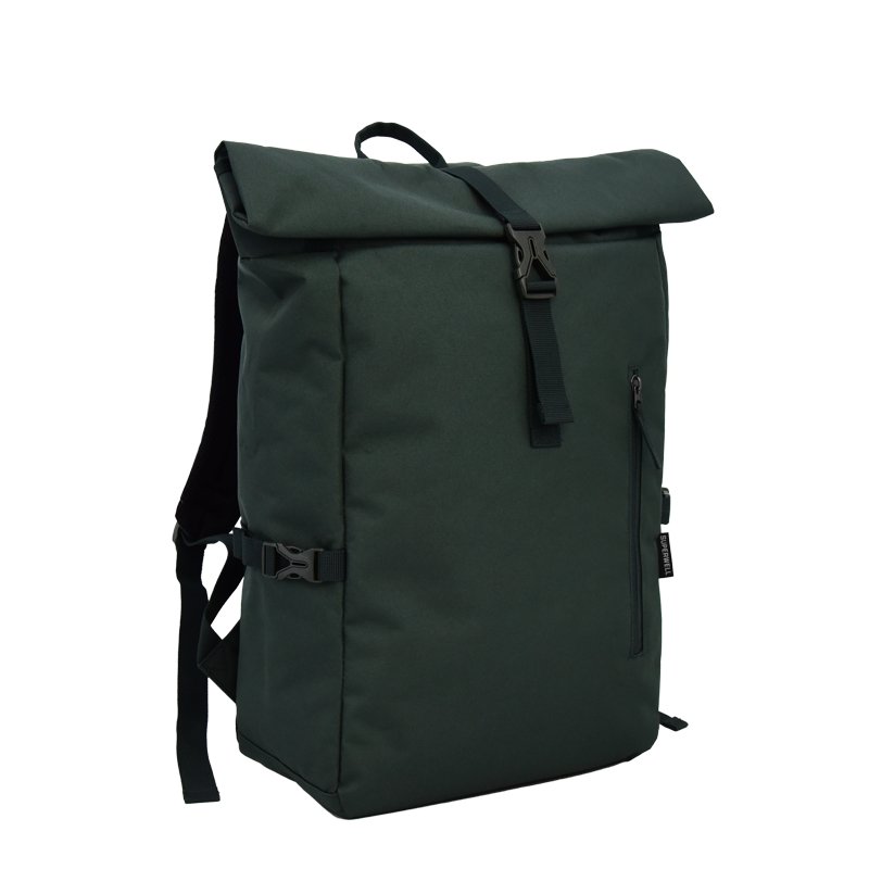 Custom unisex RPET roll top backpack laptop bag lightweight and waterproof backpack for school student and business
