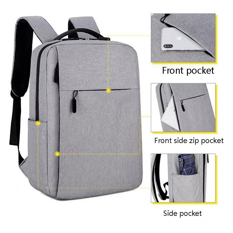 Classic Design Student School Bags Unisex Capacity Leather Office Computer Bag Nylon Anti Theft Custom Laptop Backpack