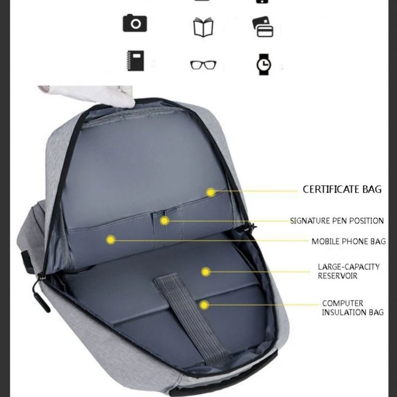 Classic Design Student School Bags Unisex Capacity Leather Office Computer Bag Nylon Anti Theft Custom Laptop Backpack