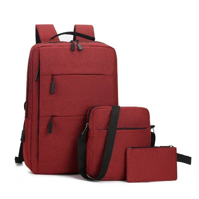 MU 3 In 1 Laptop Backpack Set Drop Shipping Wholesale USB Multifunction Large Capacity School Backpack Daily 3 Pieces Business