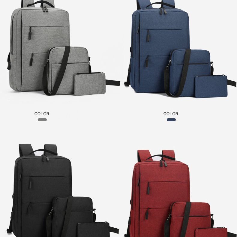 MU 3 In 1 Laptop Backpack Set Drop Shipping Wholesale USB Multifunction Large Capacity School Backpack Daily 3 Pieces Business