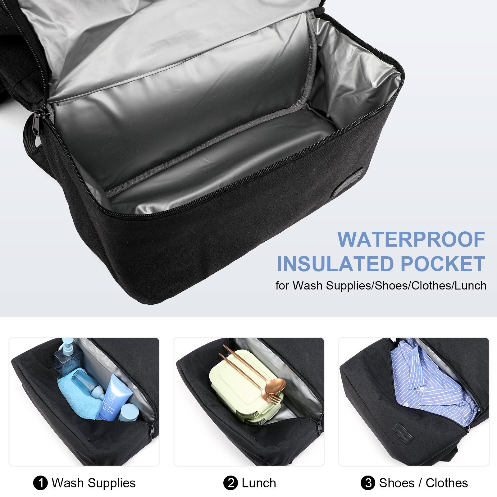 LOVEVOOK 2022 Rolltop Backpack with Shoes Pocket Women Waterproof Gym Laptop Backpack Men 15.6 Inch Lightweight Travel Backpacks