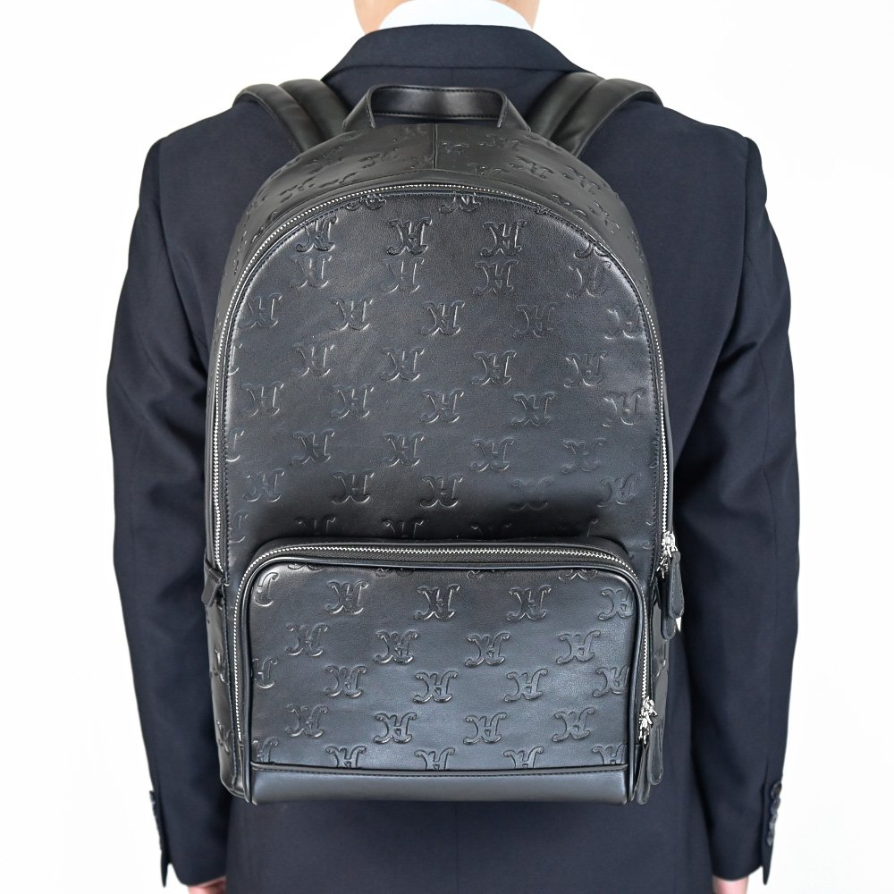 Custom New Style Mens Black Genuine Real Cow Leather Backpack Fashion Office Business Laptop Backpack