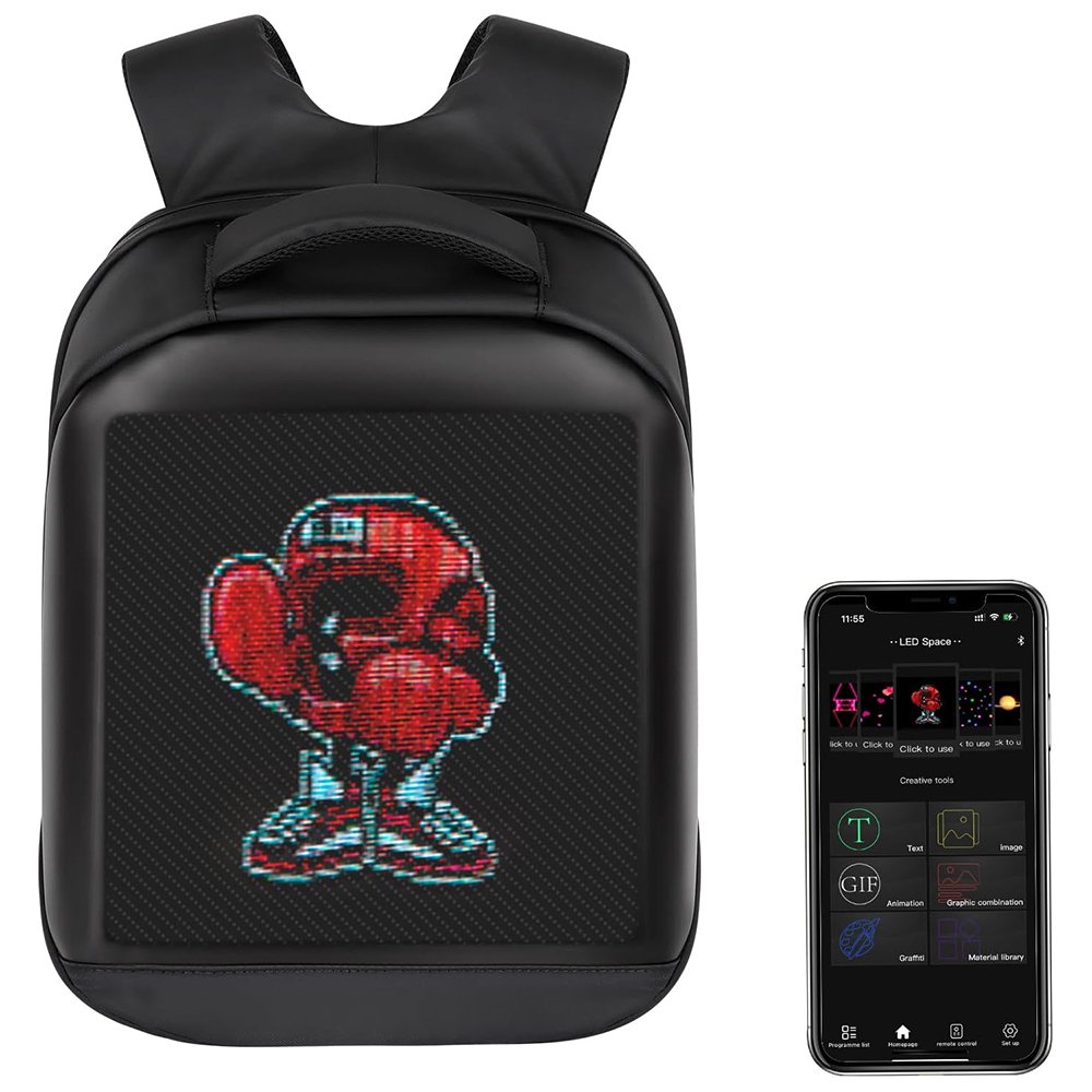 Led Backpack Multifunctional Waterproof LED Outdoor Backpack Fashion Laptop Backpack with Led Display DIY