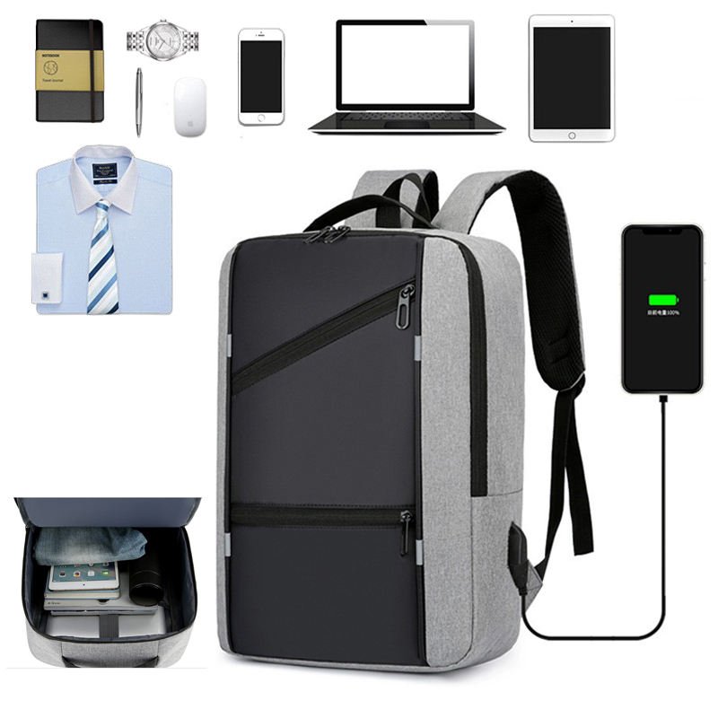 Waterproof Business Backpack With USB Charging Port Anti Theft Smart 15.6 Inch Mens Laptop Backpack