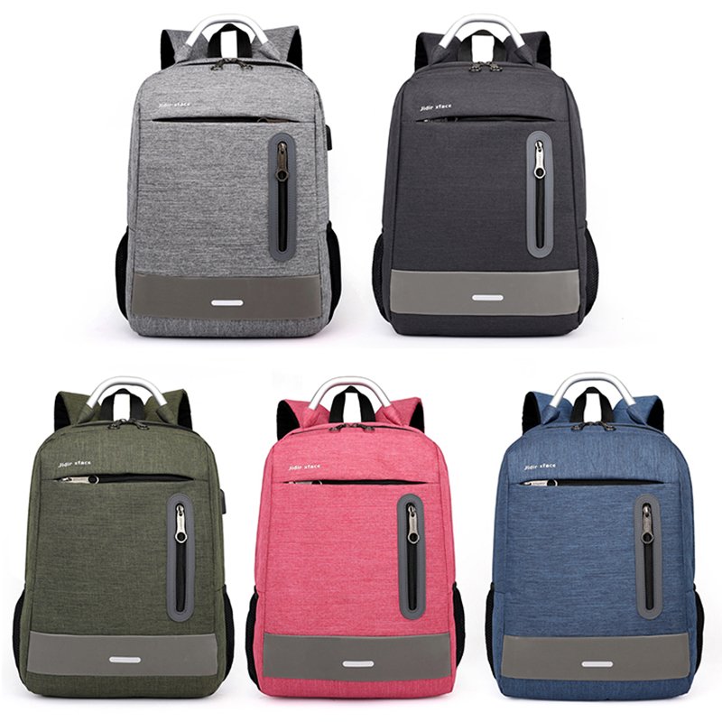 2021 17.5 inches night luminous strap USB charger headset jack army green aluminum handle laptop backpack bag