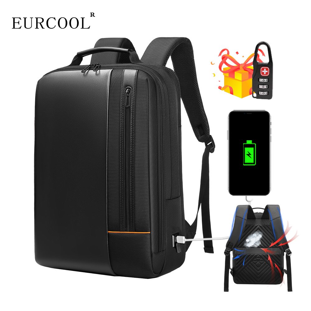 Waterproof High Tech Backpack with USB Charging Port Travel Laptop Backpack Fits 17.3 Inch Notebook Business Backpack for Men