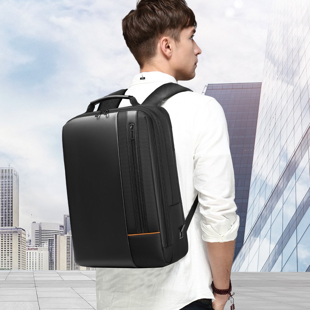 Waterproof High Tech Backpack with USB Charging Port Travel Laptop Backpack Fits 17.3 Inch Notebook Business Backpack for Men