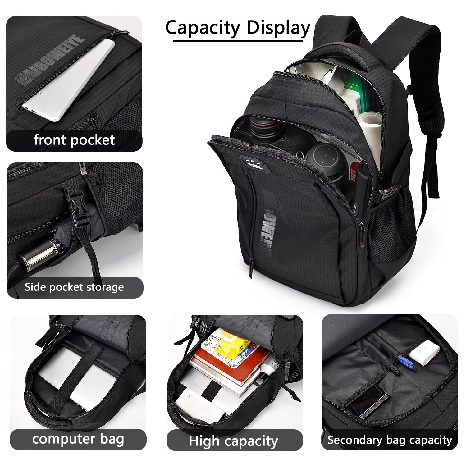 HAIBOWY Ultra Light Unisex Laptop Backpack Waterproof and Anti-Theft Polyester Fabric for Daily Leisure Student Use