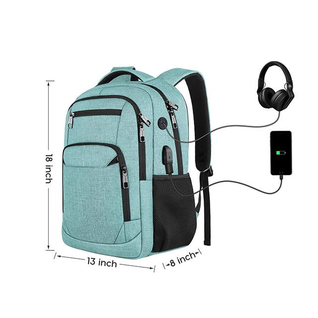 New Custom Unisex Smart Laptop Backpack USB Charging Port Waterproof Anti-Theft Travel Bag College Business Outdoor Use Nylon