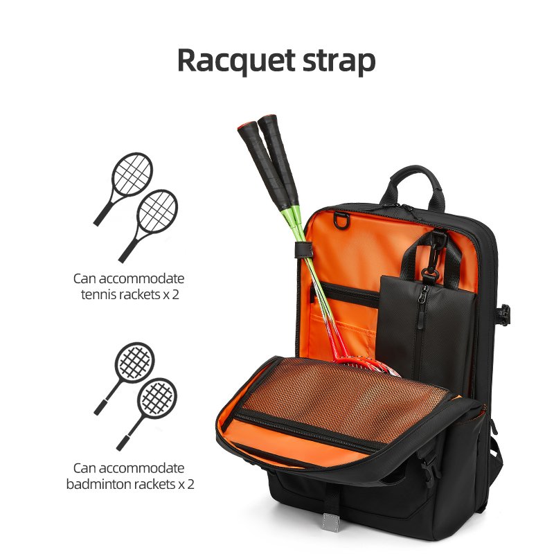 Waterproof Oxford Black Casual Sports Backpack Badminton Racquet Sports Backpack Baseball Basketball Pickleball Racket Bag