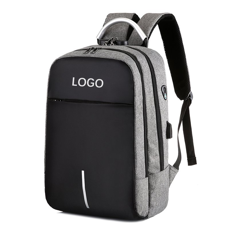 Custom Logo waterproof computer Schoolbag Anti-theft Men's Mochilas Teenager travel Laptop Backpack Bag With USB