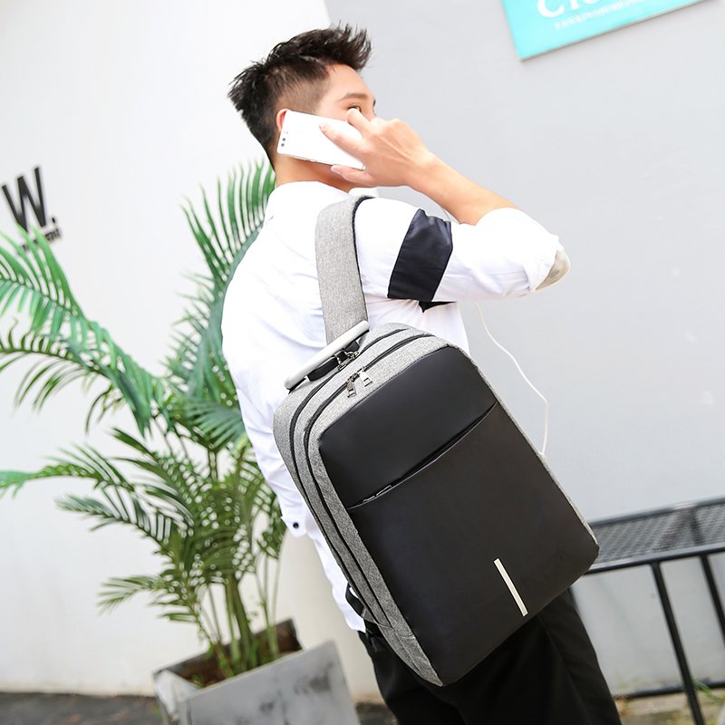 Custom Logo waterproof computer Schoolbag Anti-theft Men's Mochilas Teenager travel Laptop Backpack Bag With USB