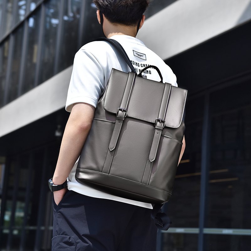 Fashion trend Luxury PU waterproof fabric travel laptop bag Men's backpack suitable for daily work and attendance