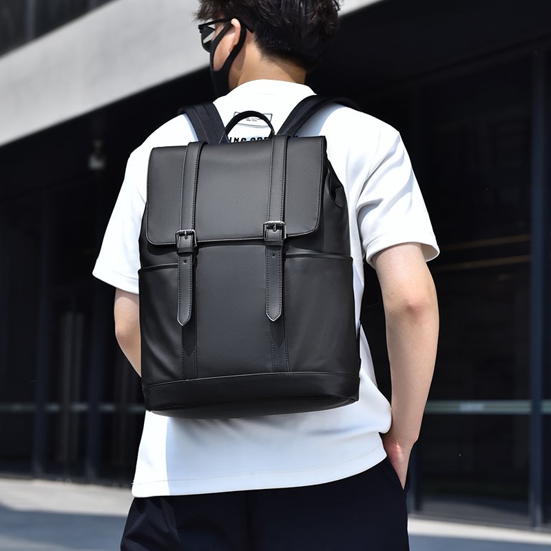 Fashion trend Luxury PU waterproof fabric travel laptop bag Men's backpack suitable for daily work and attendance